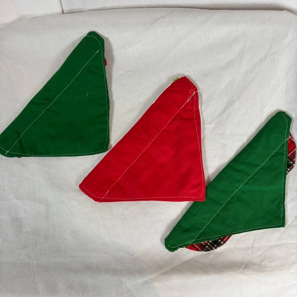 Handmade Christmas Dog Collar Bandanas Set‎ of 3 – Size Small 8